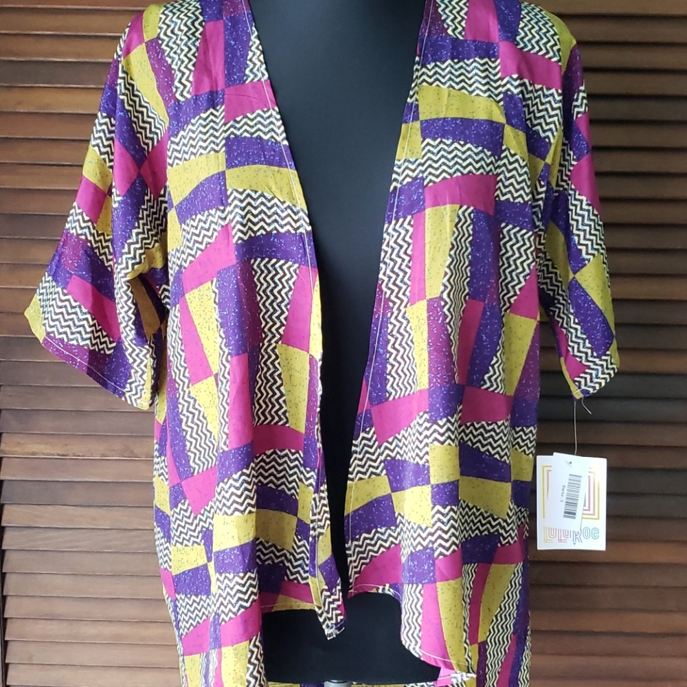 LuLaRoe Colorful Overlay Blouse Women's Size Medium NWT